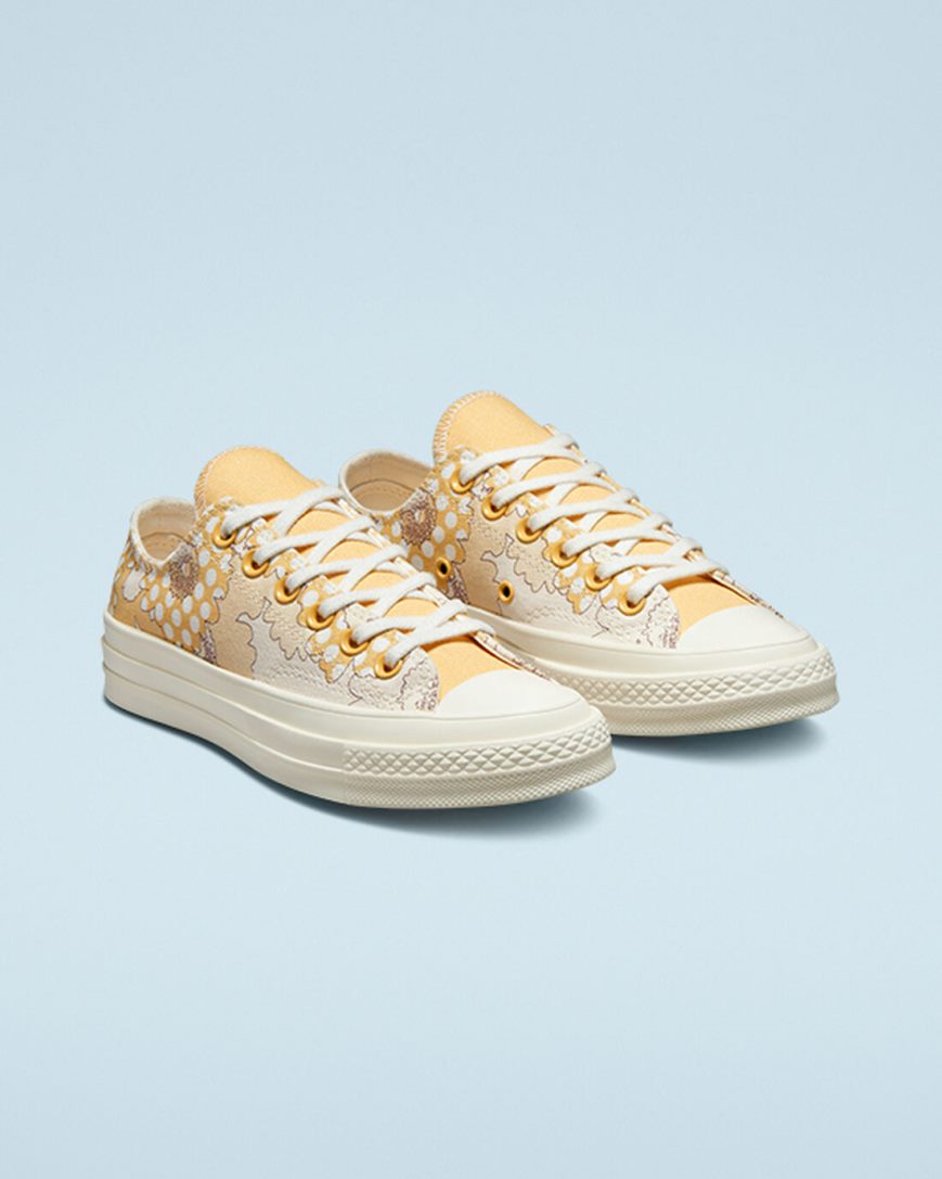 Women's Converse Chuck 70 Crafted Florals Low Top Shoes Mango / Black | AU CE083E